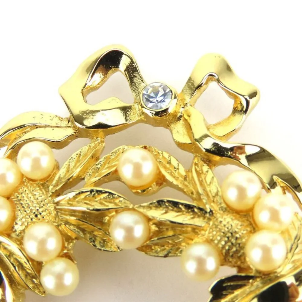 Christian Dior Brooch Metal Gold Wreath Plated Accessories - Picture 5 of 9